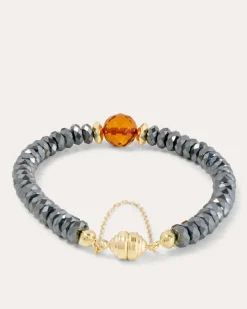 Armband mit Hämatit & Bernstein