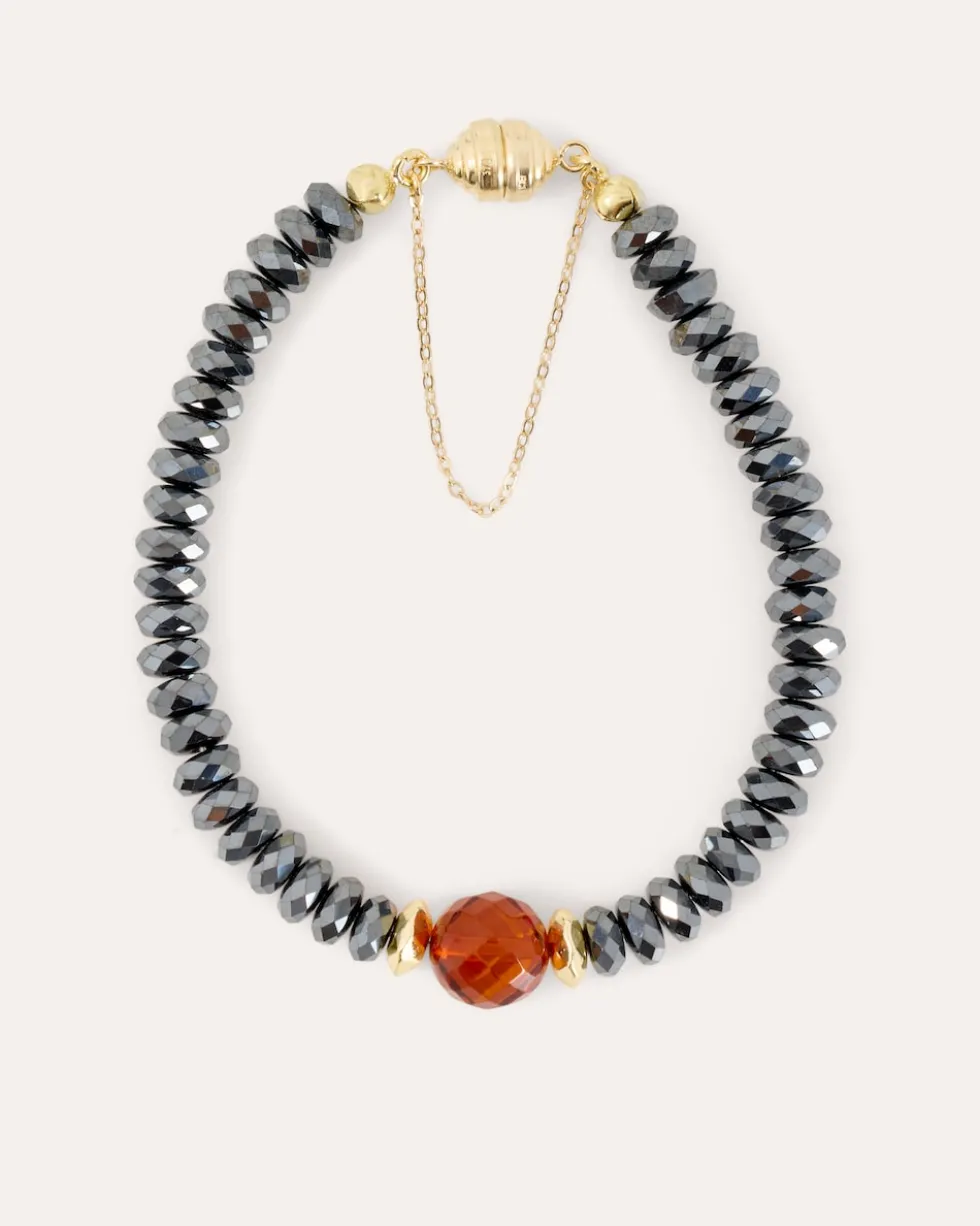 Armband mit Hämatit & Bernstein
