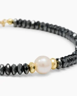 Armband mit Hämatit & Süßwasserzuchtperle