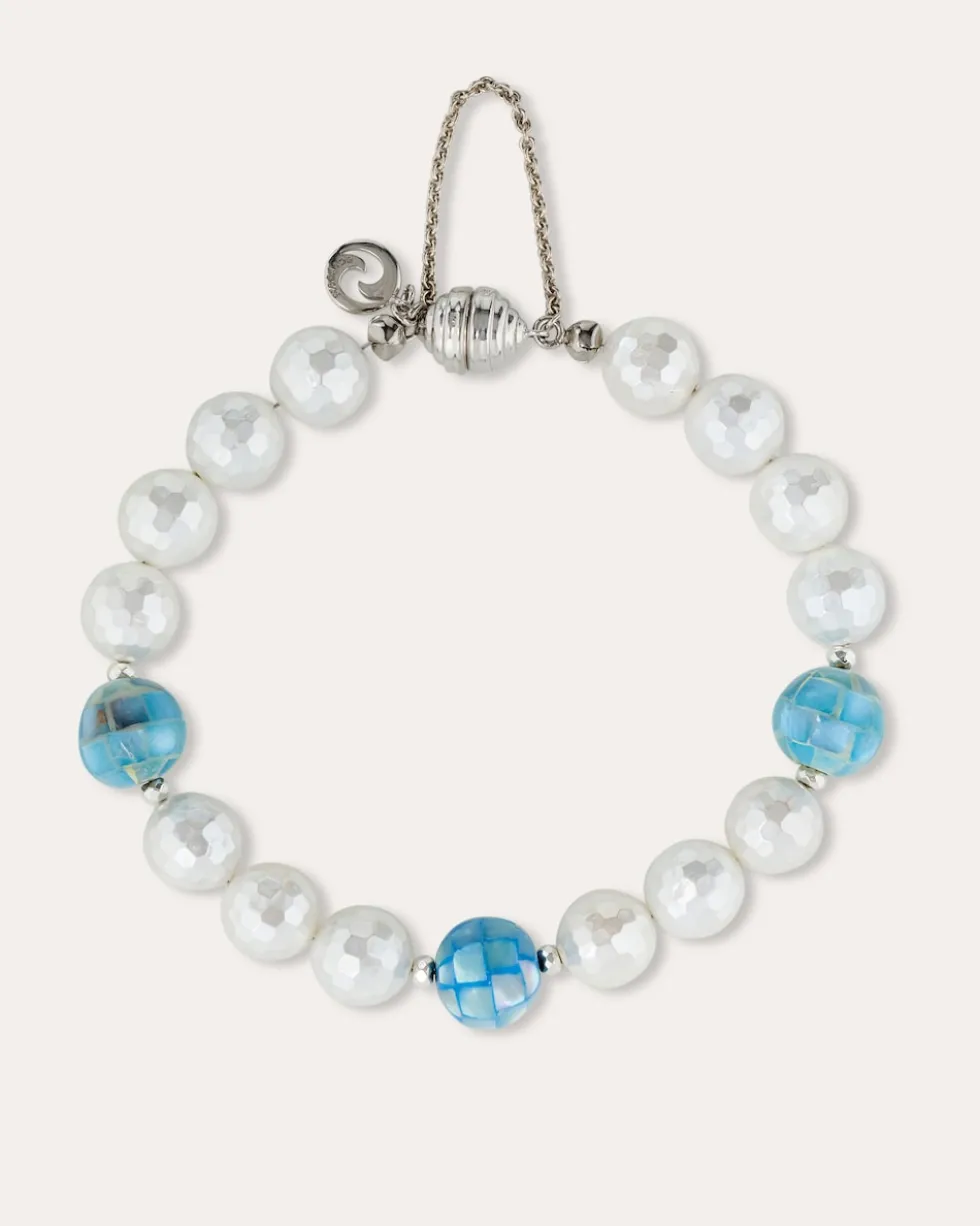 Armband mit Perlmutt, Aragonit & Hämatit