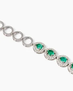 Armband mit Sambia Smaragd & Zirkon