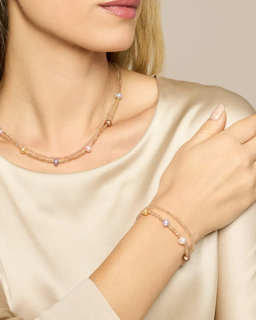Armband mit SWZ-Perlen, Zirkon & Hämatit