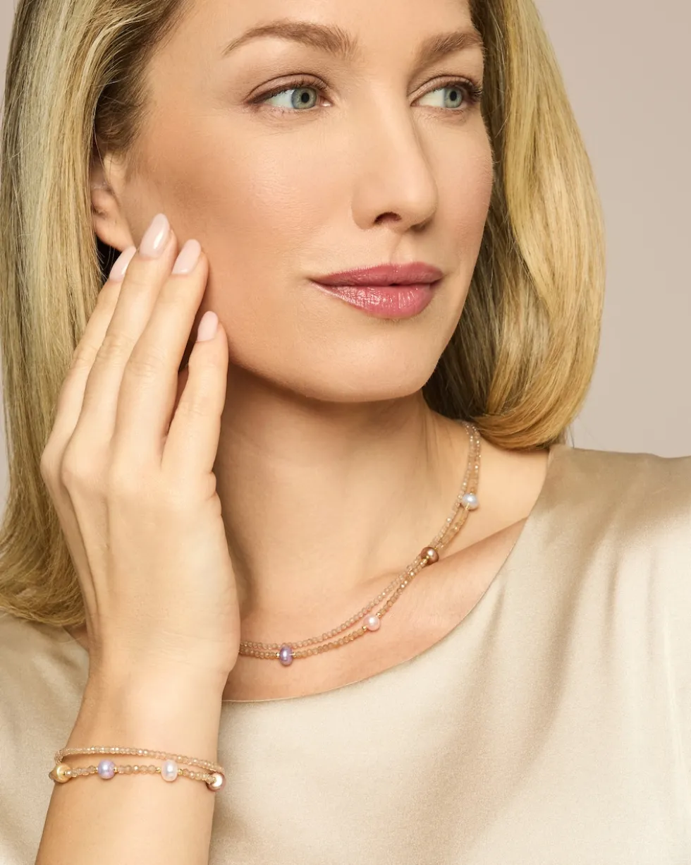 Armband mit SWZ-Perlen, Zirkon & Hämatit
