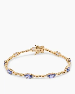 Armband mit Tansanit AAA und Zirkon