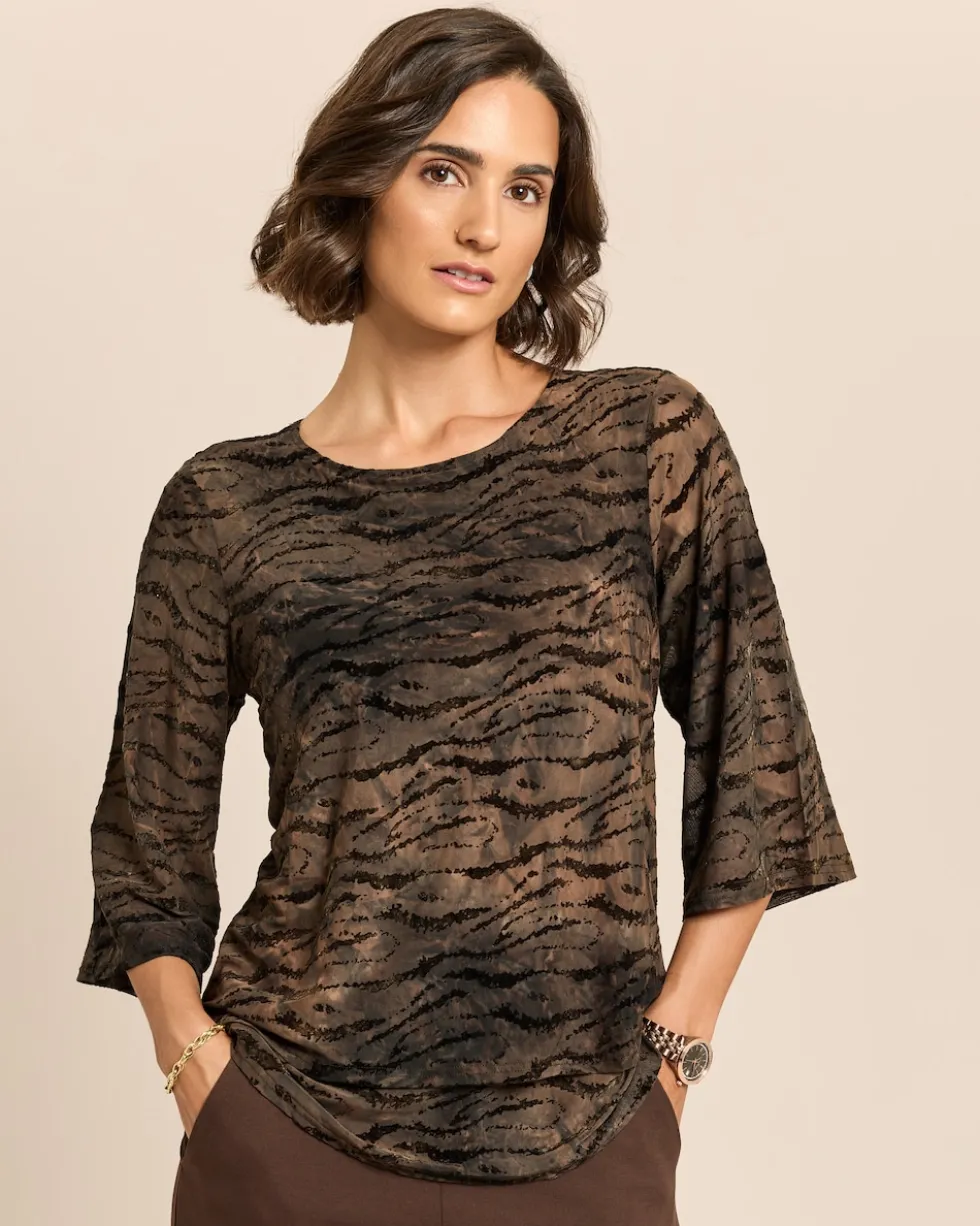 Ausbrennershirt mit Flockprint