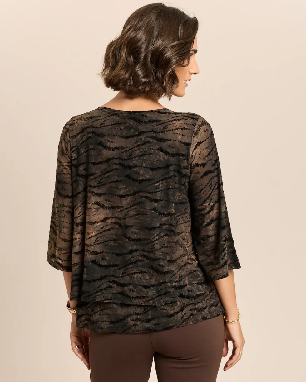 Ausbrennershirt mit Flockprint
