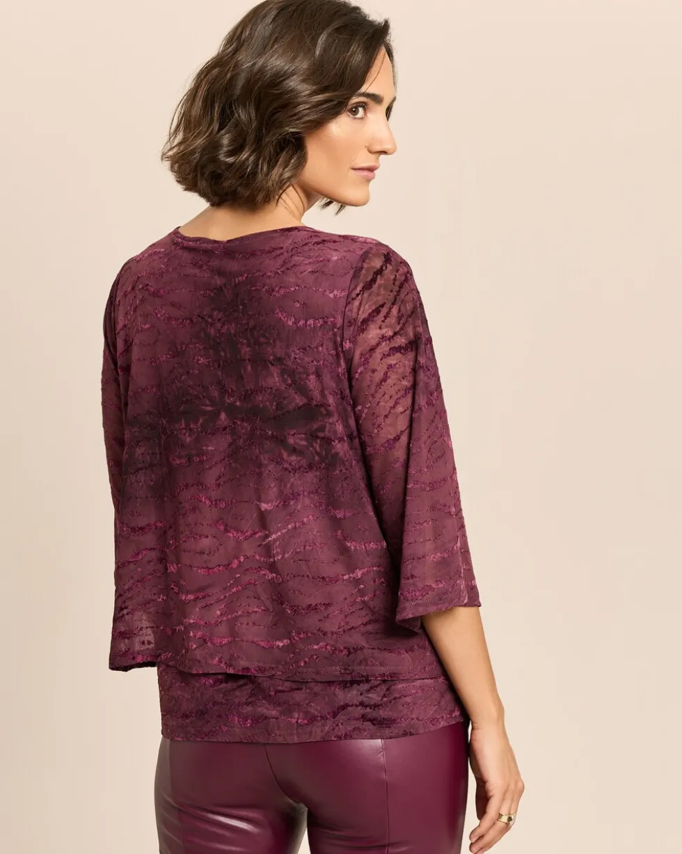 Ausbrennershirt mit Flockprint