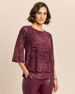 Ausbrennershirt mit Flockprint