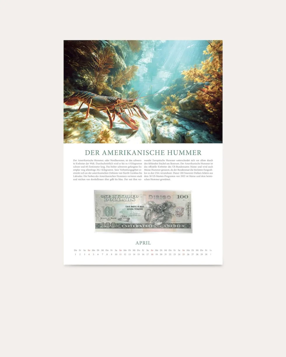 Banknotenkalender Tiere 2027