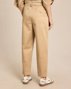 Barrel Fit Baumwollhose mit Bundfalte