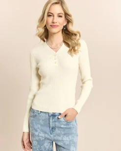 Basic Pullover mit Knopfleiste