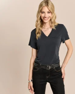 Basic-Shirt mit Stickerei