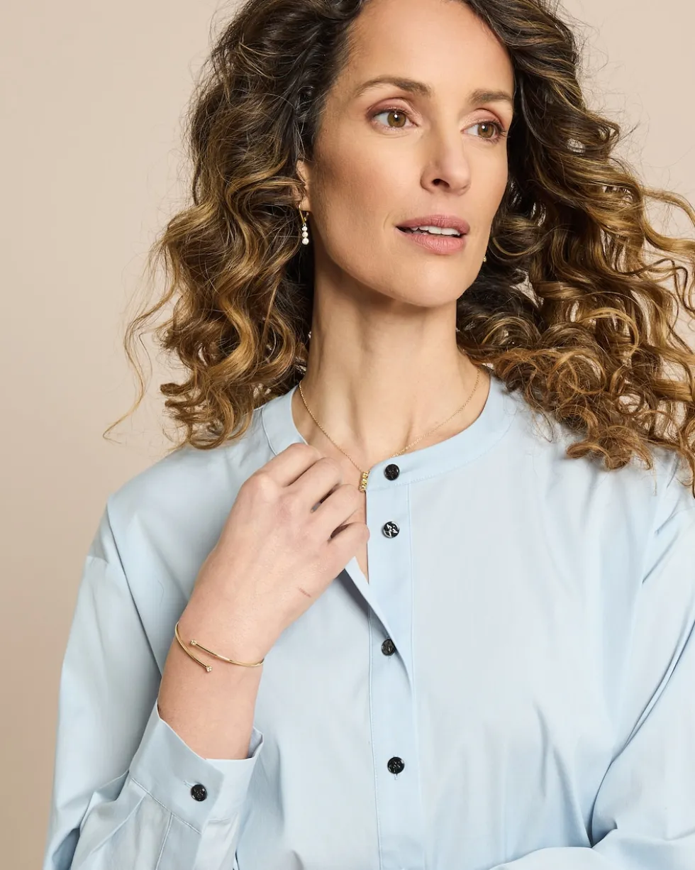 Baumwollstretch Bluse boxy