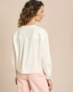 Baumwollstretch Bluse boxy