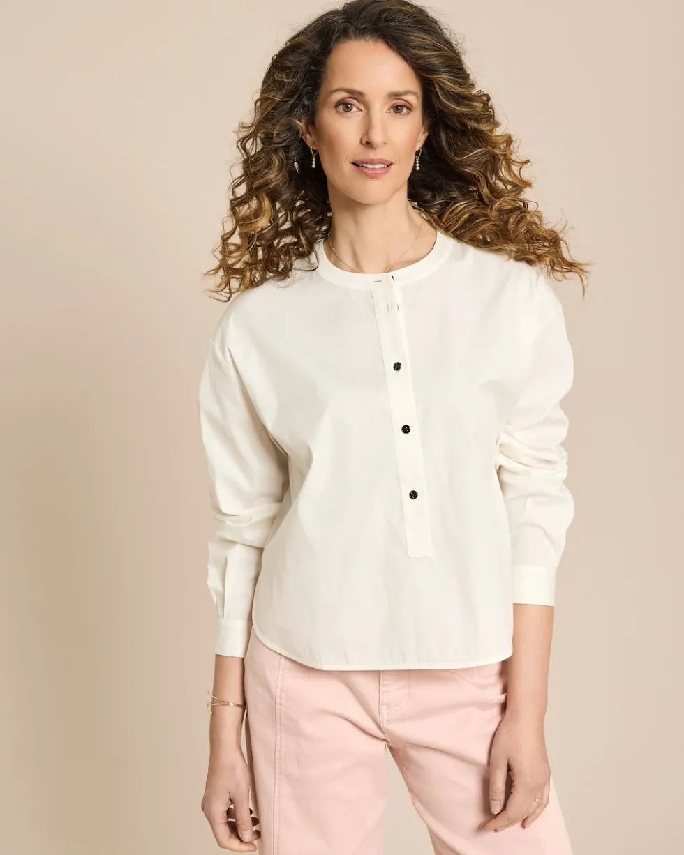 Baumwollstretch Bluse boxy