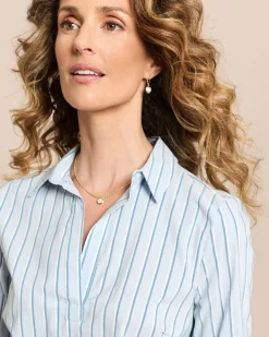 Baumwollstretch Bluse gestreift