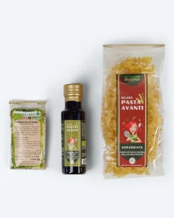 Bio-Nudeln mit Gewürzmischung & Gewürzöl