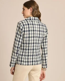 Blazer in Karo-Boucléoptik