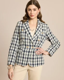 Blazer in Karo-Boucléoptik