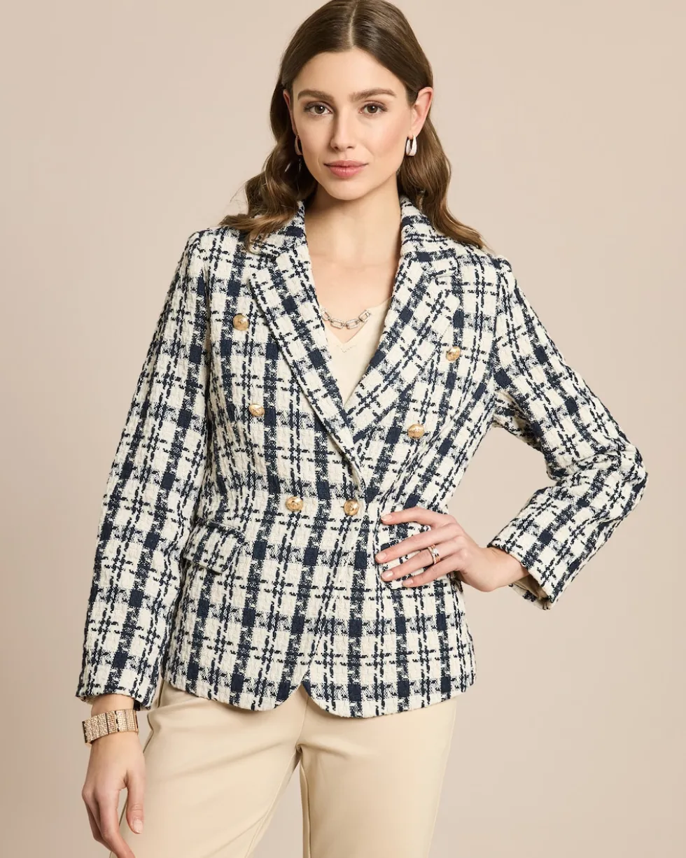 Blazer in Karo-Boucléoptik