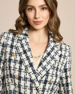 Blazer in Karo-Boucléoptik