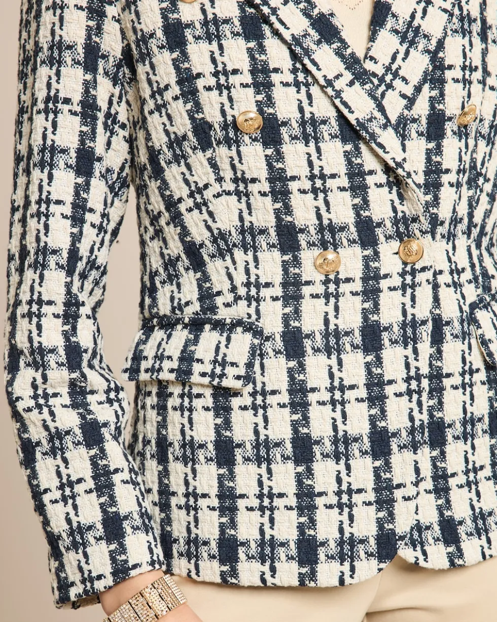Blazer in Karo-Boucléoptik