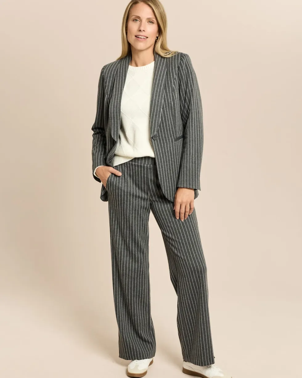 Blazer in Ponte di Roma mit Nadelstreifen