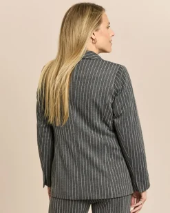 Blazer in Ponte di Roma mit Nadelstreifen