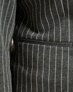 Blazer in Ponte di Roma mit Nadelstreifen