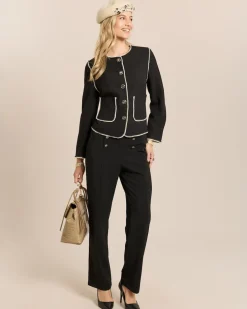 Blazer mit Kontrastborte