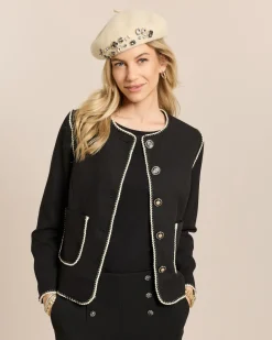 Blazer mit Kontrastborte