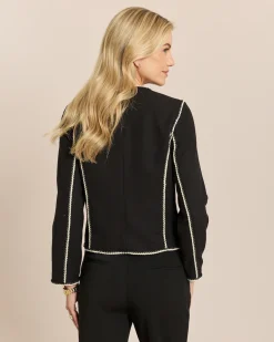 Blazer mit Kontrastborte