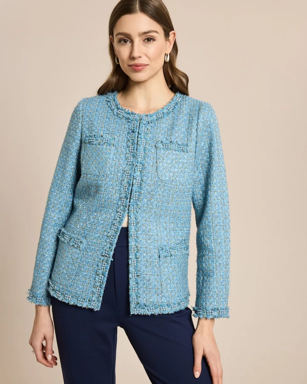 Blazer mit Perlenverzierung