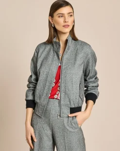 Blouson in Fischgrätoptik