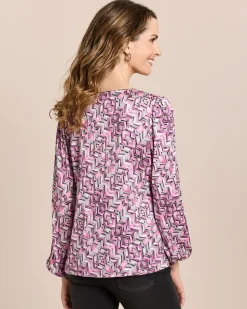 Bluse aus Viskose-Stretch, bedruckt