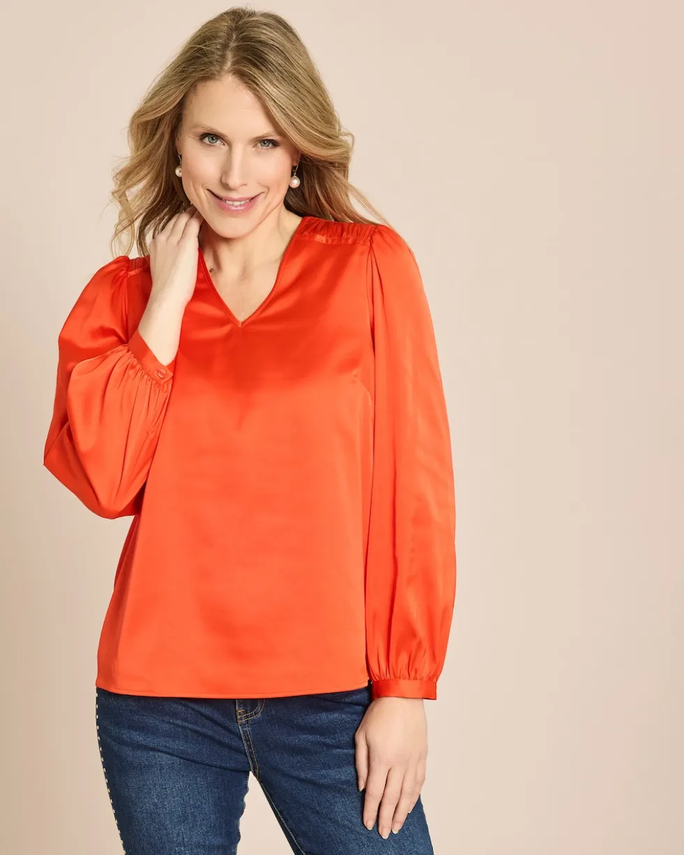 Bluse in Satin-Optik