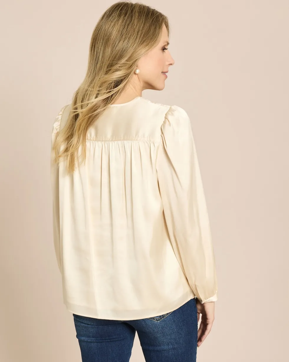 Bluse in Satin-Optik
