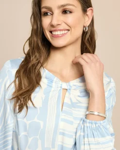 Bluse in Viscose-Stretch mit Druck