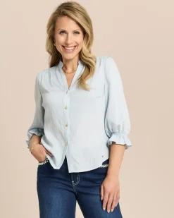 Bluse mit Armrüschen