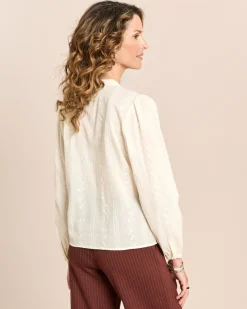 Bluse mit Blumenstickerei