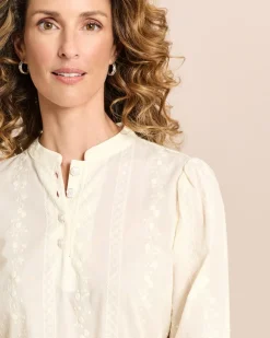 Bluse mit Blumenstickerei