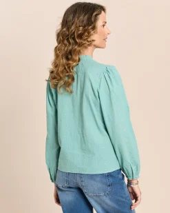 Bluse mit Blumenstickerei