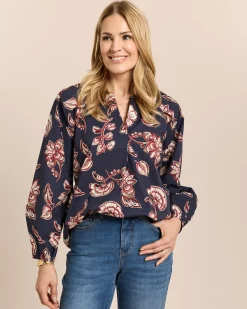 Bluse mit Kelchkragen