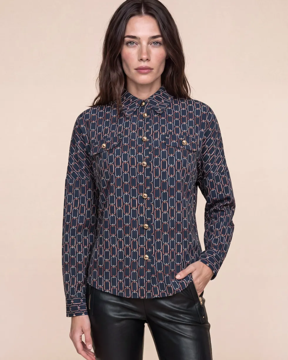 Bluse mit Kettenprint