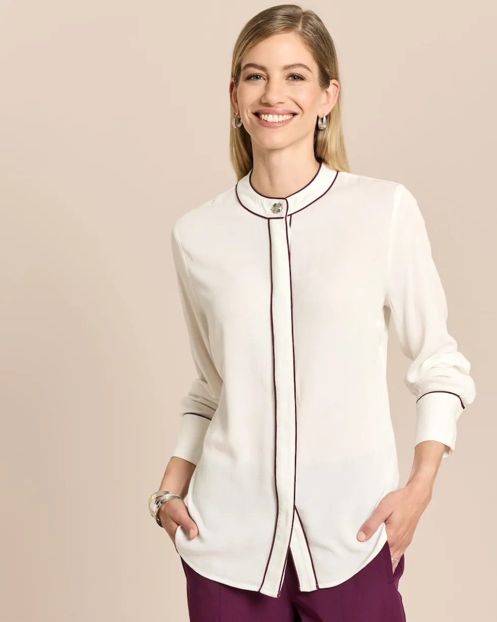 Bluse mit Kontrast