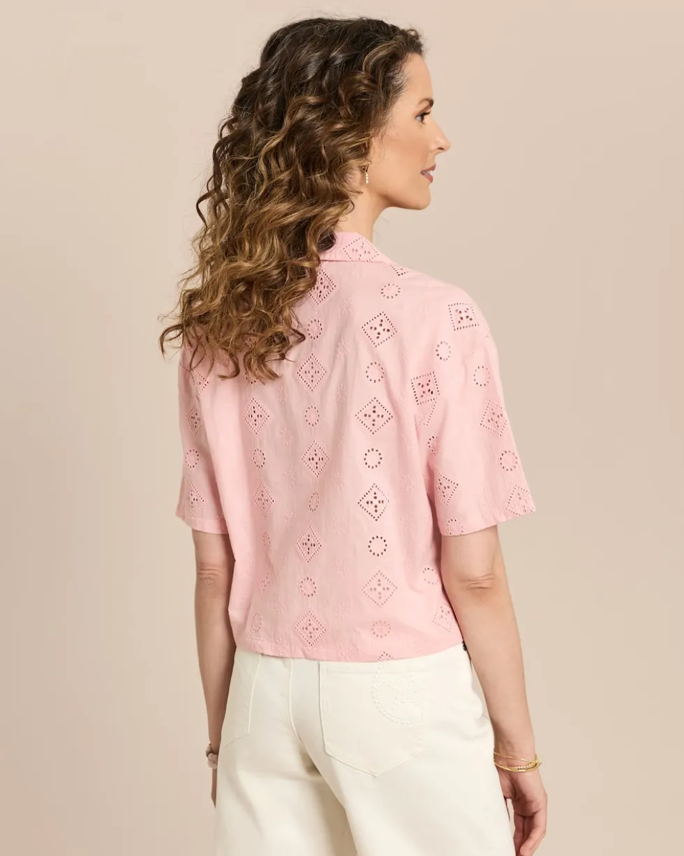 Bluse mit Lochstickerei