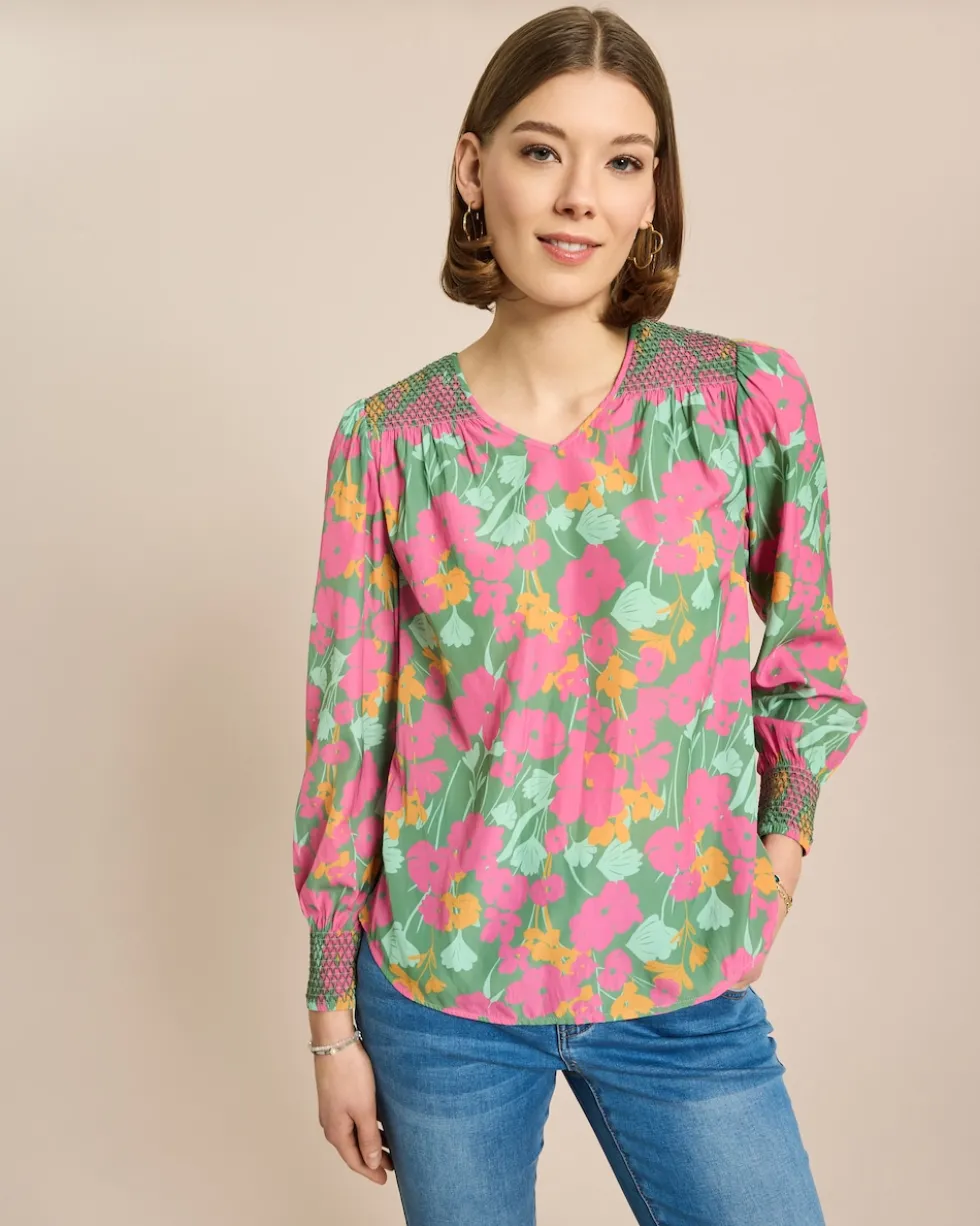 Bluse mit Smock-Detail