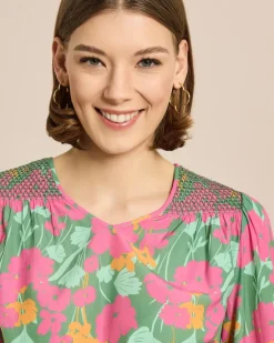 Bluse mit Smock-Detail