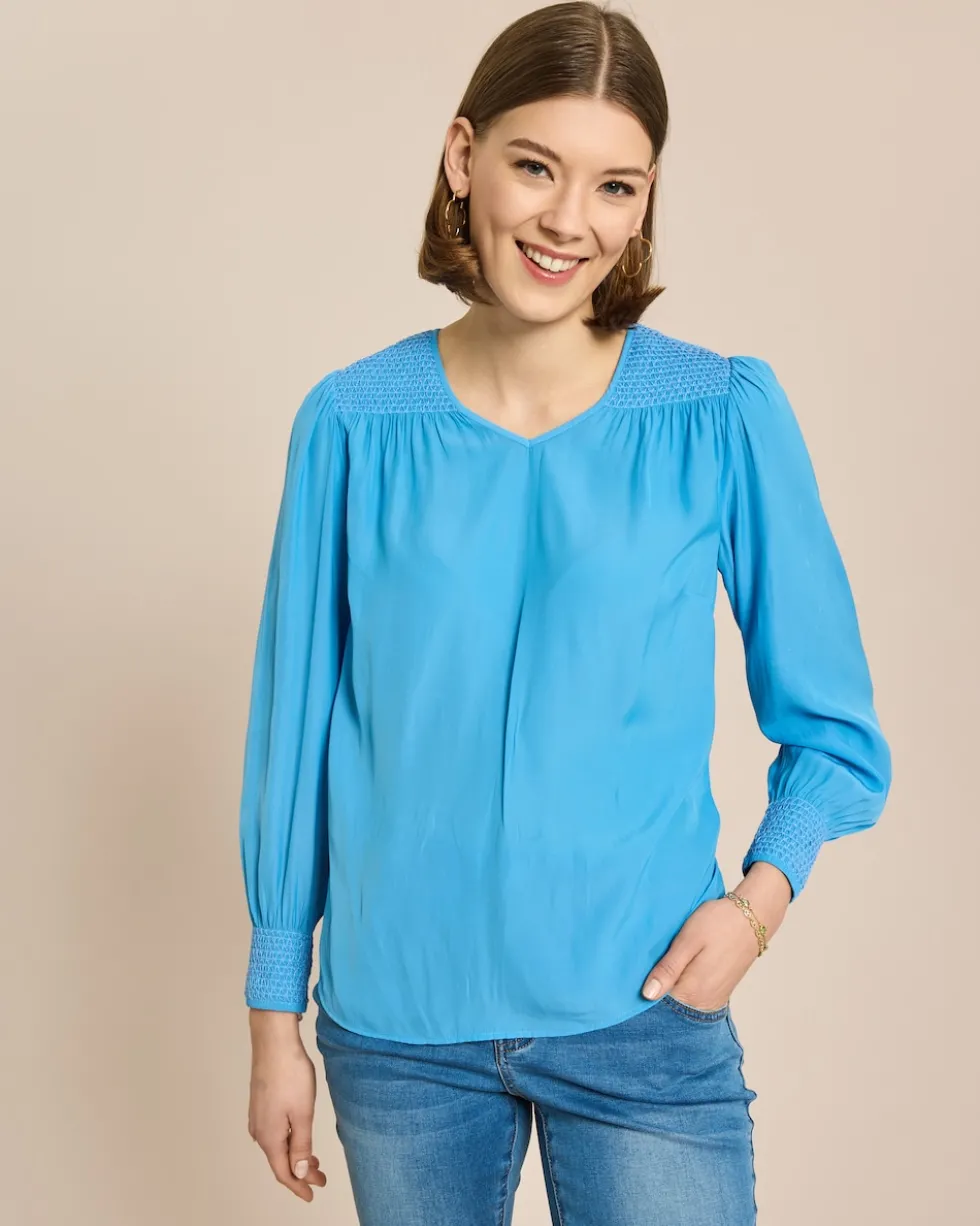 Bluse mit Smock-Detail