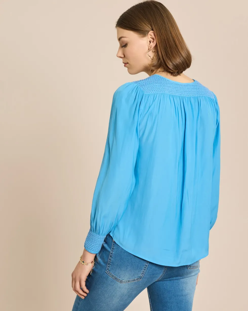 Bluse mit Smock-Detail